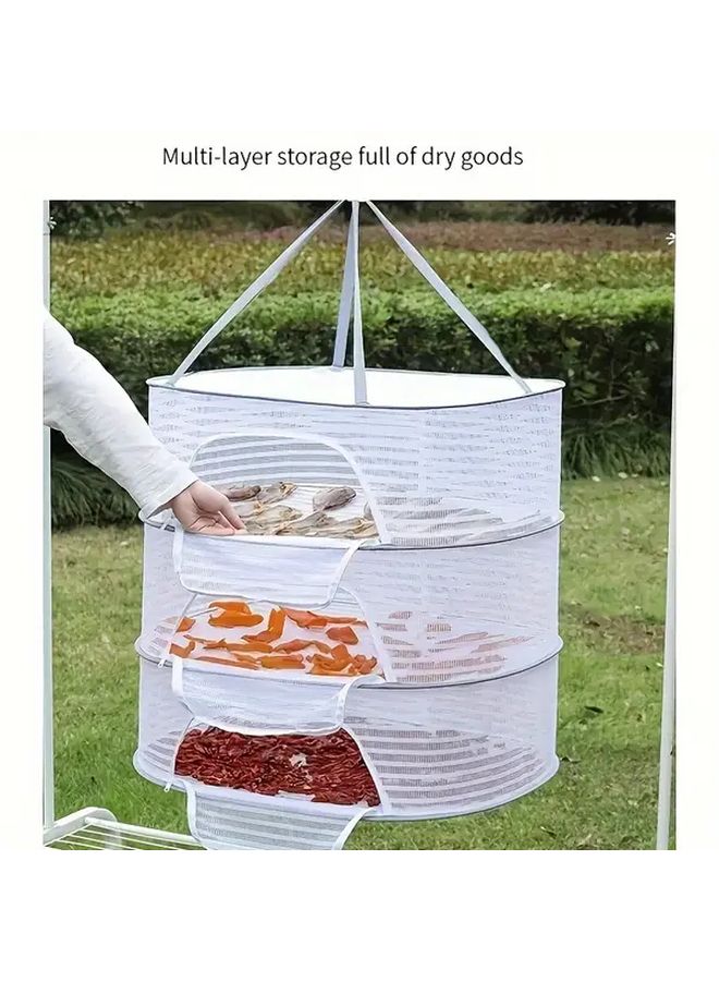Foldable Wall Mounted Drying Rack 3 Layer 15 75 23 62 Inch Grey Mesh Storage Basket - Image 2