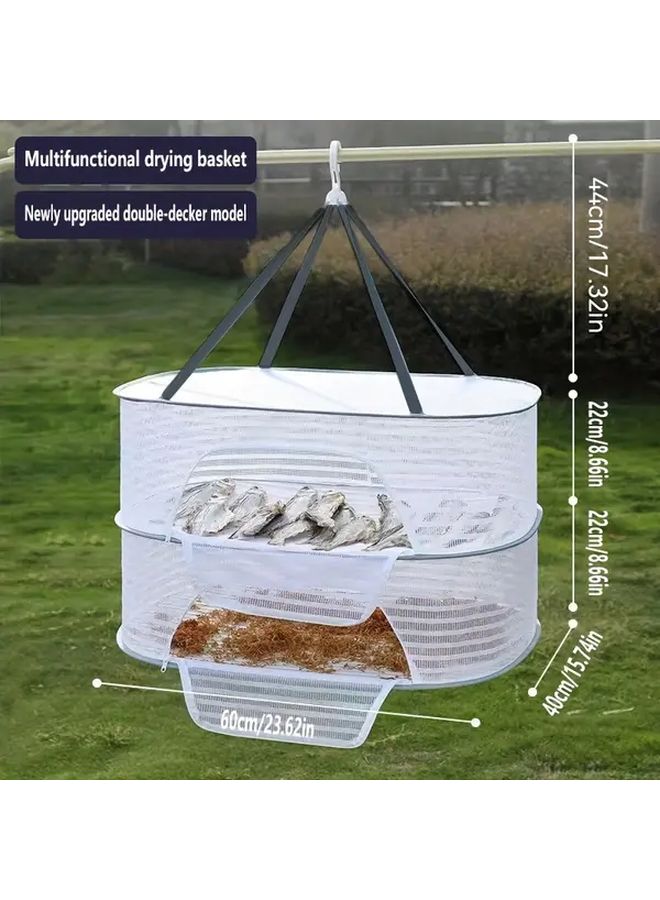 Foldable Wall Mounted Drying Rack 3 Layer 15 75 23 62 Inch Grey Mesh Storage Basket - Image 5