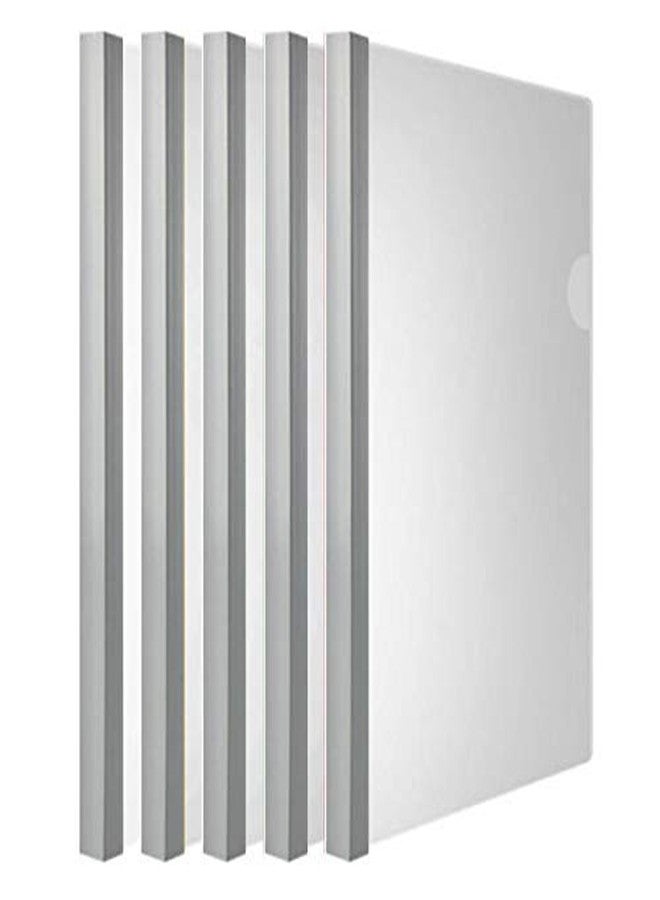 AKAHA Clear Report Covers with Solid Color 14mm Sliding Bar (18C, 100-sheet Capacity), Transparent Resume Presentation File Folders Organizer Binder, for Letter/A4 Size Paper, 10 Pcs, Solid White - Image 1