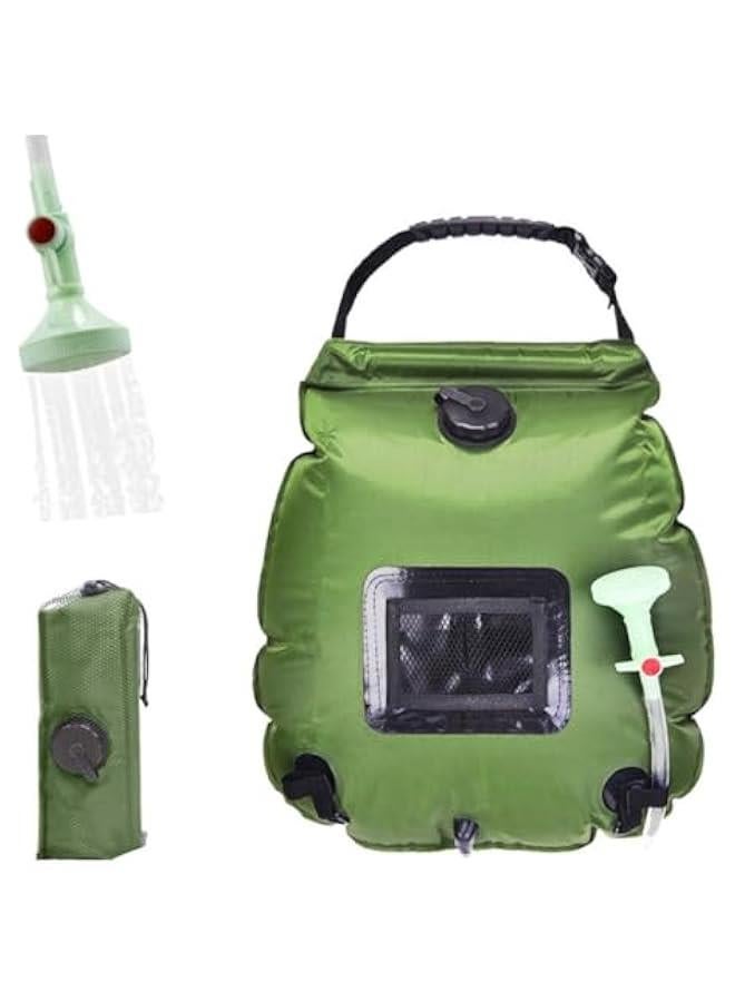 هوكور HOOKOR Solar Shower Bag, 5 Gallons/20L Portable Camping Shower Bag with Removable Hose and On-Off Switchable Shower Head for Summer Camping Beach Swimming Outdoor Traveling Hiking - Image 1