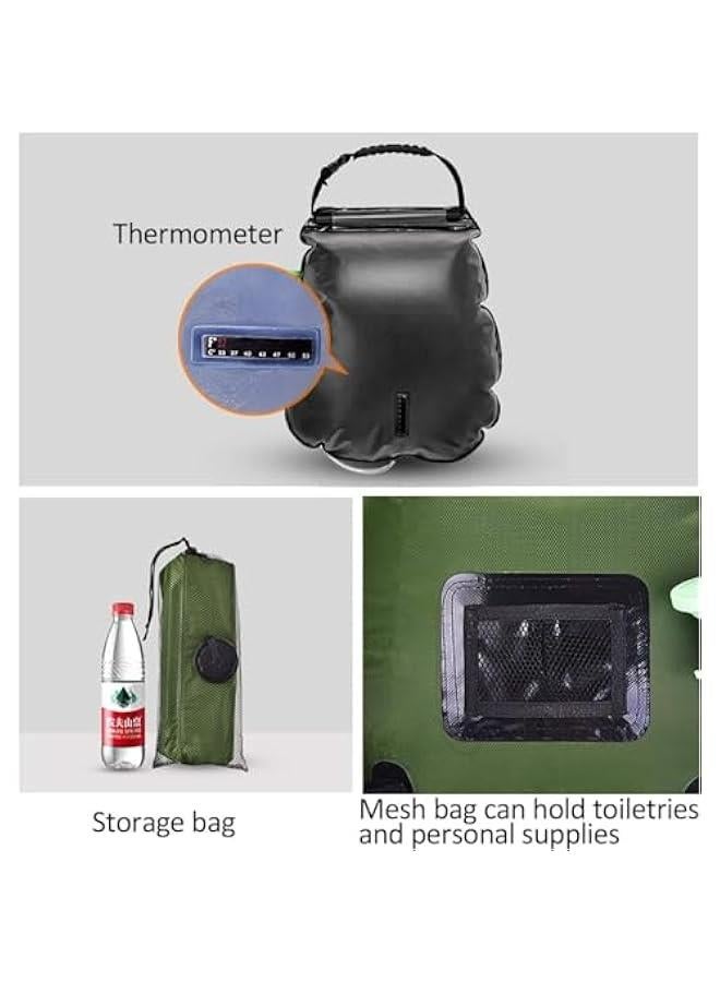 هوكور HOOKOR Solar Shower Bag, 5 Gallons/20L Portable Camping Shower Bag with Removable Hose and On-Off Switchable Shower Head for Summer Camping Beach Swimming Outdoor Traveling Hiking - Image 2