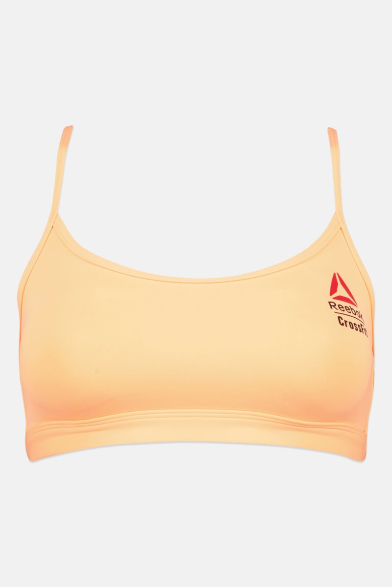 Reebok Women Cross Fit Padded Training Sports Bra, Peach - Image 1