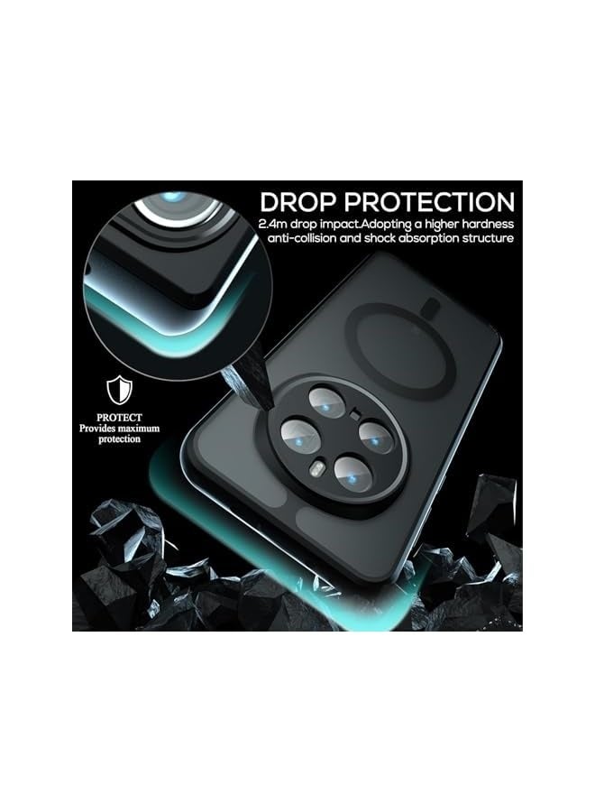 Compatible with Honor Magic 7 Pro Case Cover,Compatible with MagSafe,Compatible with Honor Magic7 Pro 5G PTP-AN10 Built-in Magnetic Anti-Shock Cell Phone Case Black - Image 3