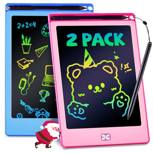 POPERFUN 2Pack LCD Writing Tablet for Kids 85 Inch Doodle Board Drawing Pads Colorflu Reusable Toddler Girl Toys for Ages 3 4 5 6 7 8 Christmas Birthday Gift for Boy Girls in Blue and Pink - Image 1