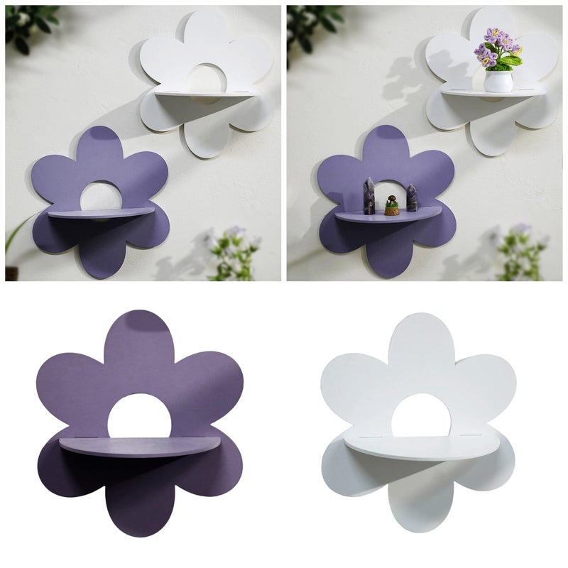 Ms10293 Bohemian Flower Shape Wall Shelf With Crystal Accent For Home Decoration - Image 5