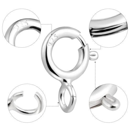 SAKDWUR 925 Sterling Silver Necklace Clasps - 5mm Spring Clasps for Jewelry Making with Sterling Silver 4mm Jump Rings, Jewelry Clasps and Closures - Image 4