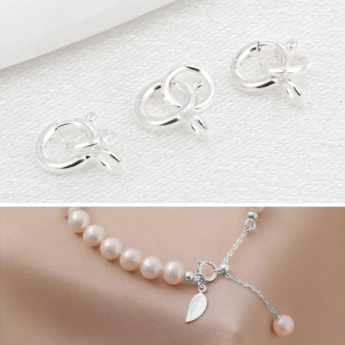 SAKDWUR 925 Sterling Silver Necklace Clasps - 5mm Spring Clasps for Jewelry Making with Sterling Silver 4mm Jump Rings, Jewelry Clasps and Closures - Image 3