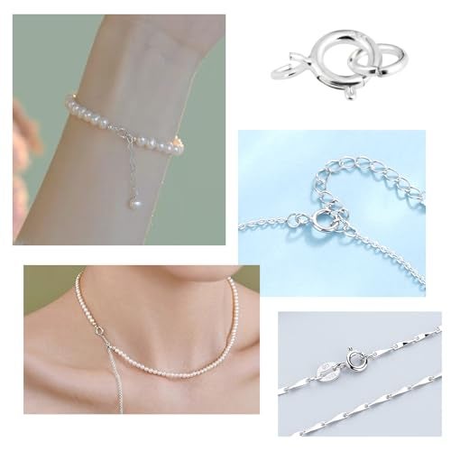 SAKDWUR 925 Sterling Silver Necklace Clasps - 5mm Spring Clasps for Jewelry Making with Sterling Silver 4mm Jump Rings, Jewelry Clasps and Closures - Image 5