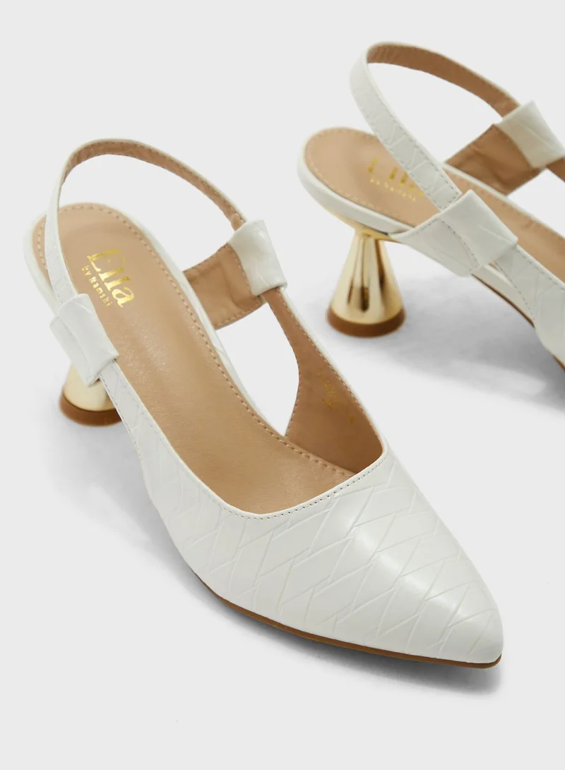 ELLA Criss Cross Print Pointed Pump