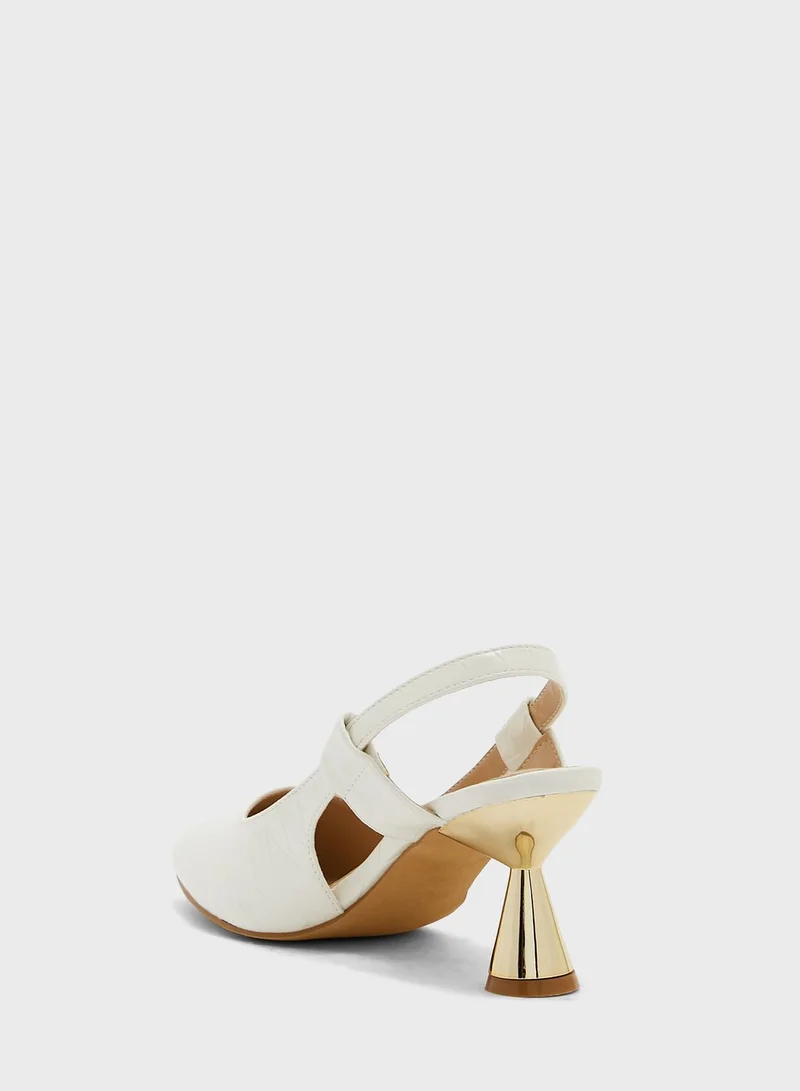 ELLA Criss Cross Print Pointed Pump