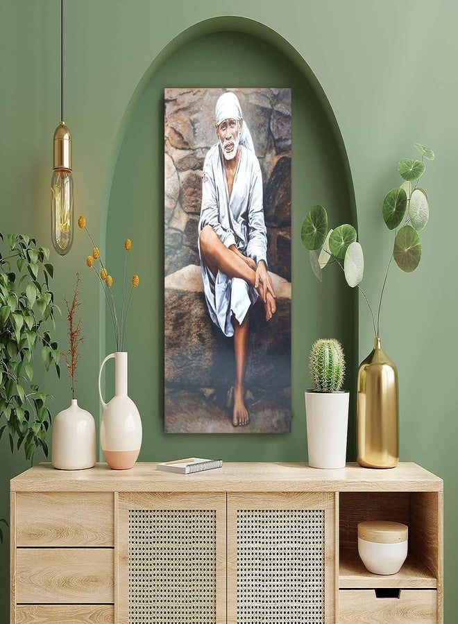 wallpics® Shirdi Saibaba Painting Poster Fully Waterproof Vinyl Sticker Print for Living Room,Bedroom,Office,Kids Room,Hall (24X36) can1151-3 - Image 2