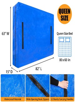 Antimbee Mattress Bag for Moving & Storage of Queen Size, Heavy Duty Mattress Cover for Moving with 12 Handles and Dual Zippers Closure, Thick Reusable Mattress Protector for Moving Supplies & Moving Bags  - Image 1