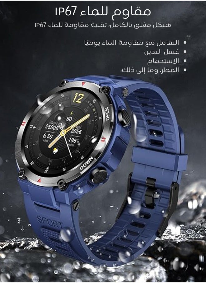 AOLON - Tetra R2 Smart Watch Original 100 exercise modes Men Sports Fitness Tracker Bluetooth Call Blue - Image 1