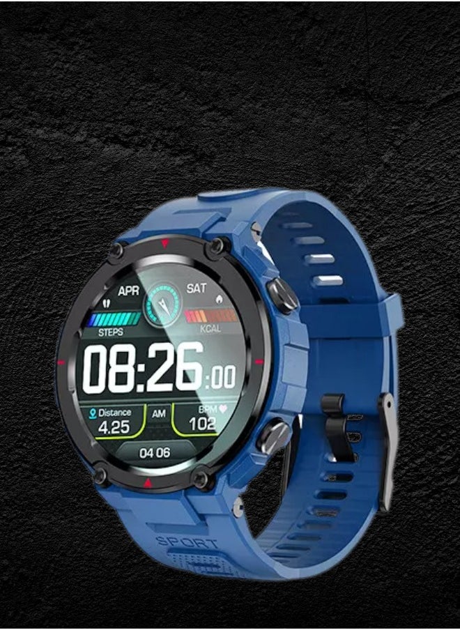 AOLON - Tetra R2 Smart Watch Original 100 exercise modes Men Sports Fitness Tracker Bluetooth Call Blue - Image 1