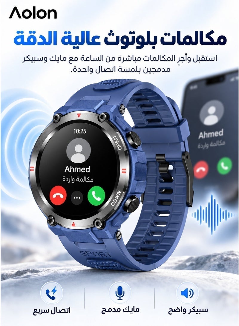 AOLON G3 Smartwatch with 1.32-inch TFT screen, Bluetooth calls and music, heart rate, oxygen, and sleep monitoring, pedometer, water resistance, smart notifications, and camera control. - Image 2