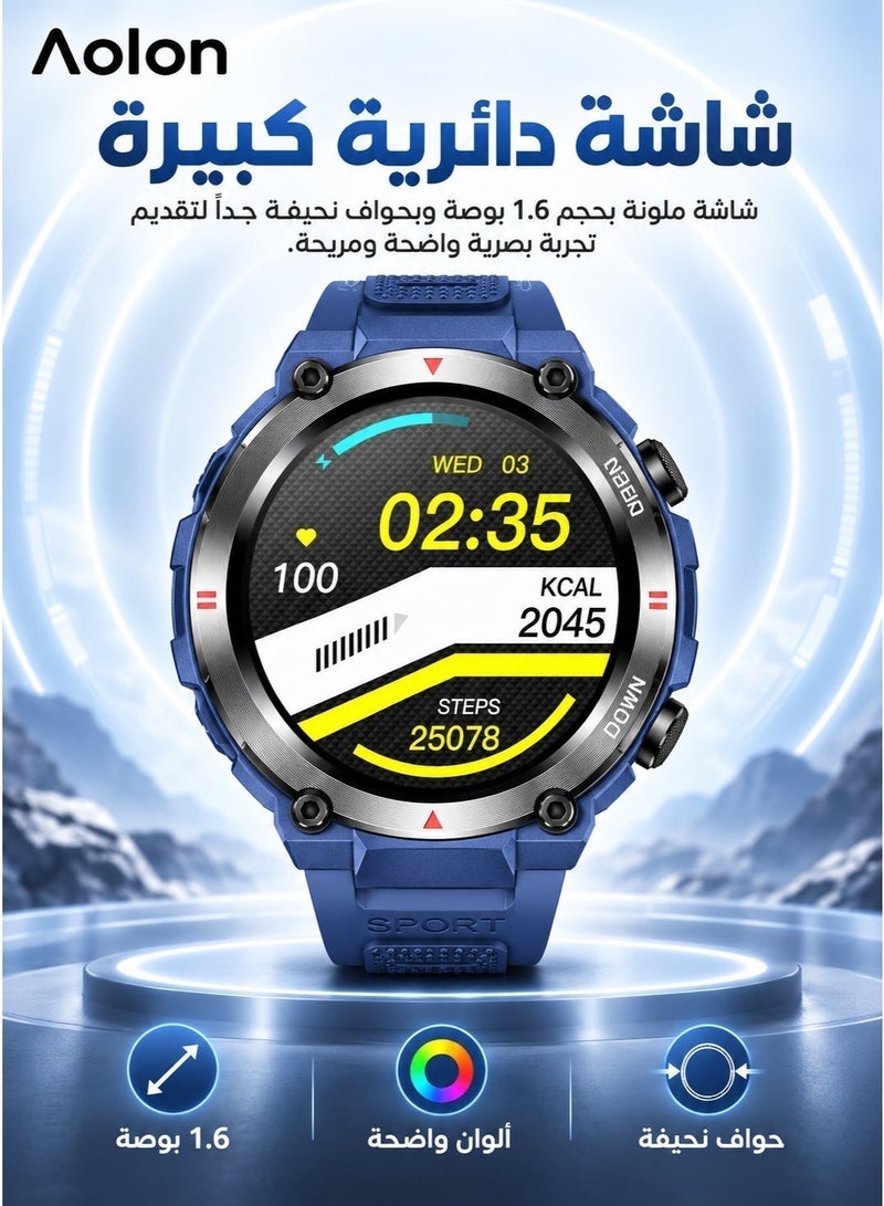AOLON G3 Smartwatch with 1.32-inch TFT screen, Bluetooth calls and music, heart rate, oxygen, and sleep monitoring, pedometer, water resistance, smart notifications, and camera control. - Image 4
