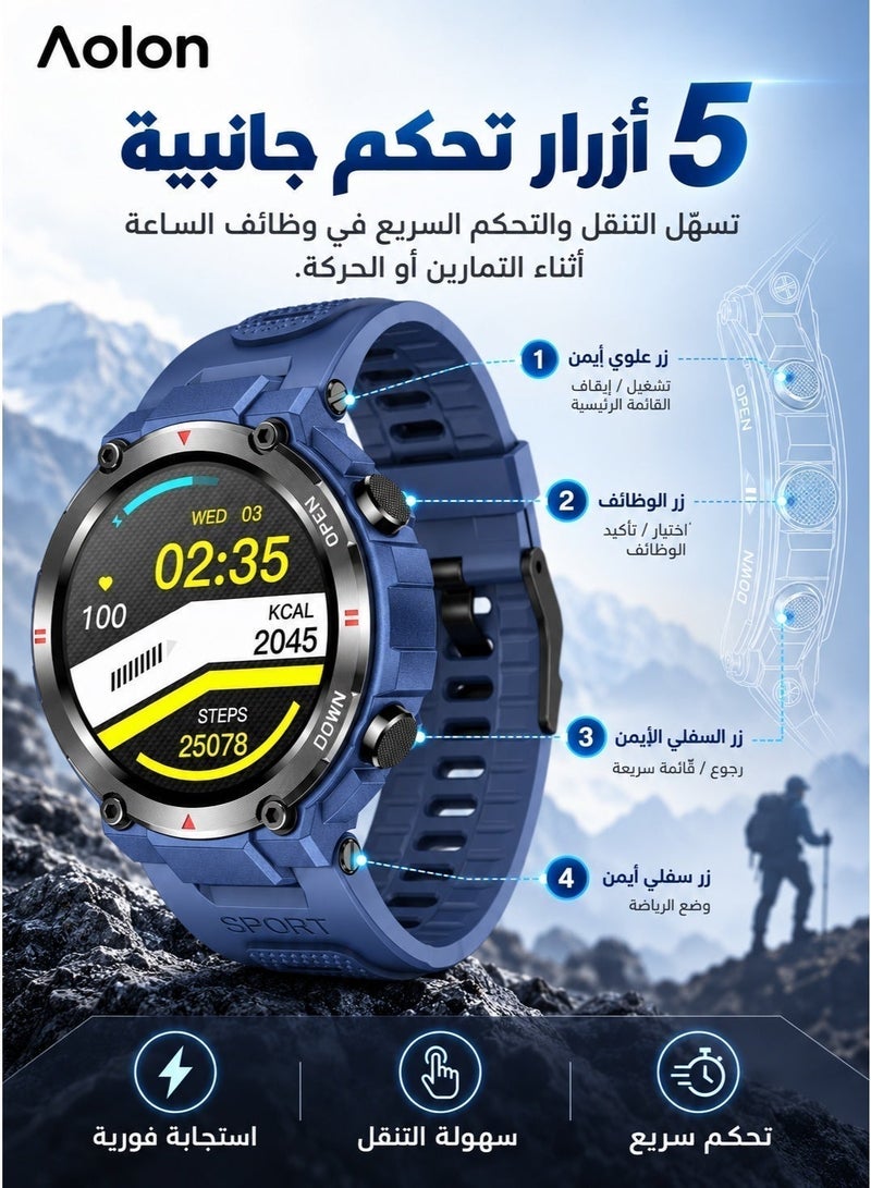 AOLON G3 Smartwatch with 1.32-inch TFT screen, Bluetooth calls and music, heart rate, oxygen, and sleep monitoring, pedometer, water resistance, smart notifications, and camera control. - Image 3