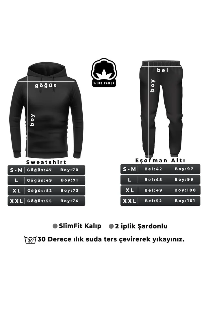 ONLYTRENDWEAR Unisex Butterfly Printed Tracksuit Set L. Black