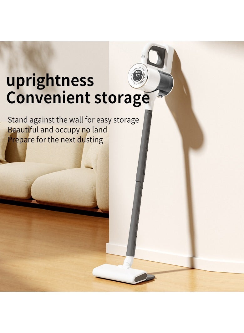 باندا مكنسة كهربائية لاسلكية للتنظيف الجاف والرطب مع وظيفة المسح، بثلاثة أوضاع: إزالة عث الغبار/السحب/الاستخدام اليدوي، حماية من الأشعة فوق البنفسجية بنسبة 99.9% ضد العث، مكنسة عصا فائقة الخفة، مع ملحقات متعددة، مثالية للاستخدام المنزلي، هادئة للغاية، قاعدة شحن سهلة التركيب. - Image 1