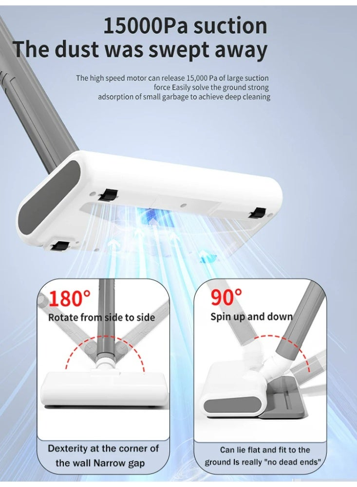 Panda Wet & Dry Cordless Vacuum Cleaner With Mopping Function 3 Mode Dust Mite  Removal/Dragging/Handheld,UV99.9% Mite, Super-Light Stick Vacuum,with Multi-Attachments Ideal for Home Use,Ultra-Quiet, Install-Free Charging Dock - Image 4