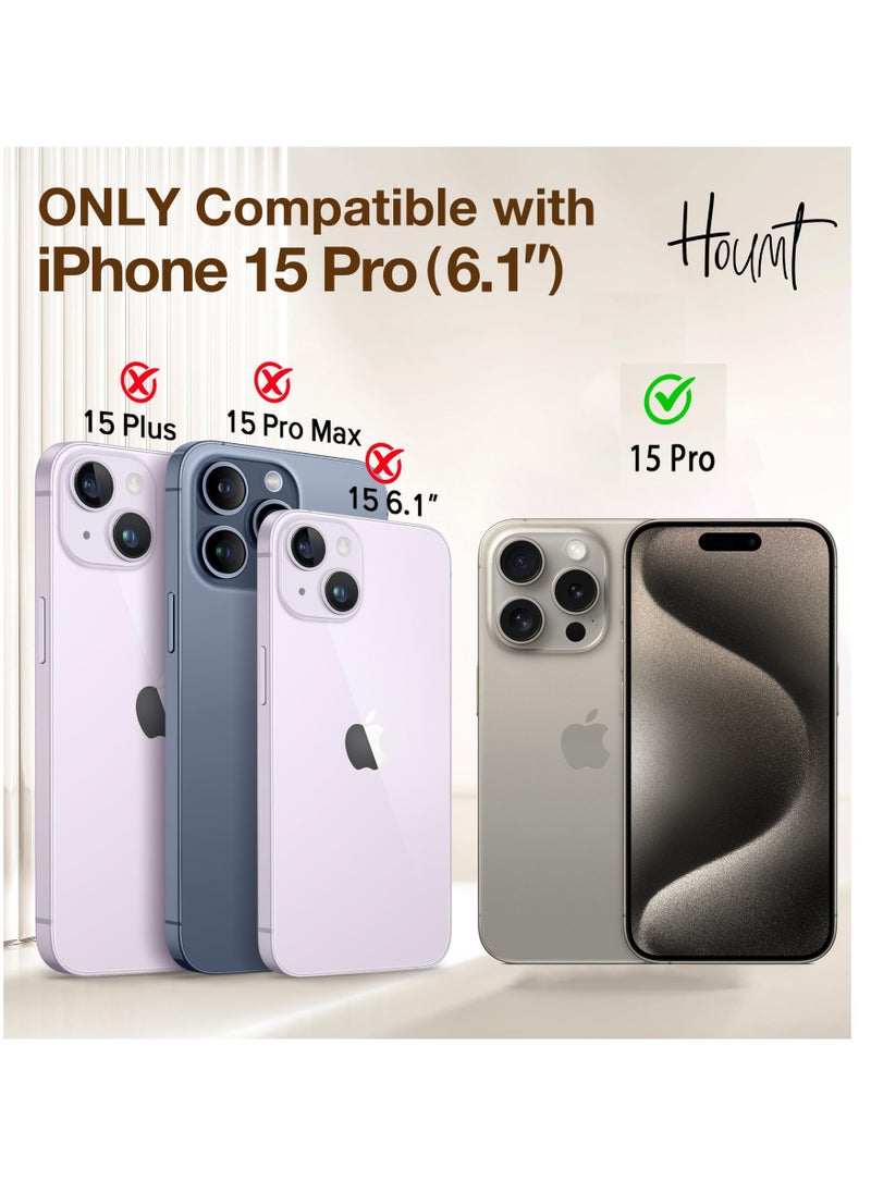 Houmt - iPhone 15 Pro Case Silicone with 1X Camera Protector+ 1X Screen Protector Compatible with iPhone 15 Pro Cover Liquid Soft Silicone Inside Microfiber Lining Slim Thin Protective Case Cover - Image 1