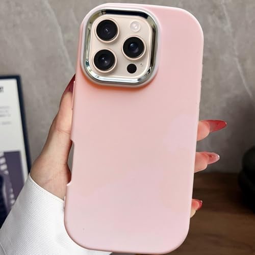 KC Back Cover for Oppo F31 5G - Electroplated Crome Metal Ring | Soft Silicone | Full Camera Protection | Shockproof Bumper Case (Pink) - Image 3