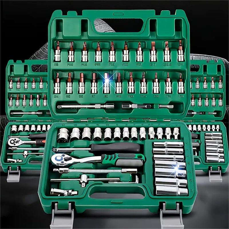 Radha Kishan 46 in 1 Pcs Tool Kit & Screwdriver set and Precision Socket Set Wrench Set Multi Purpose Combination Tool Case, Multicolour  - Image 2