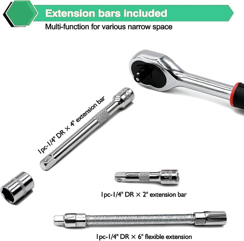 Radha Kishan 46 in 1 Pcs Tool Kit & Screwdriver set and Precision Socket Set Wrench Set Multi Purpose Combination Tool Case, Multicolour  - Image 5