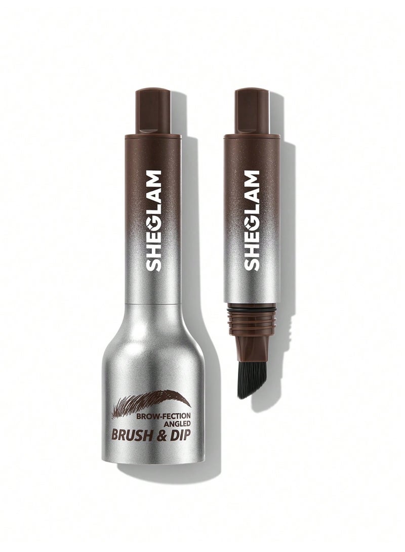 SHEGLAM SG Brow-Fection Angled Brush & Dip- Chocolate - Image 1