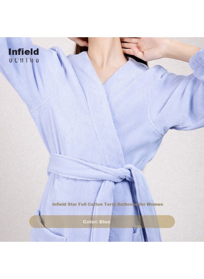 Uchino New Arrival Starry Cotton Bathrobe 160 Pure Cotton Absorbent Couple Adult Long Bathrobe Robe