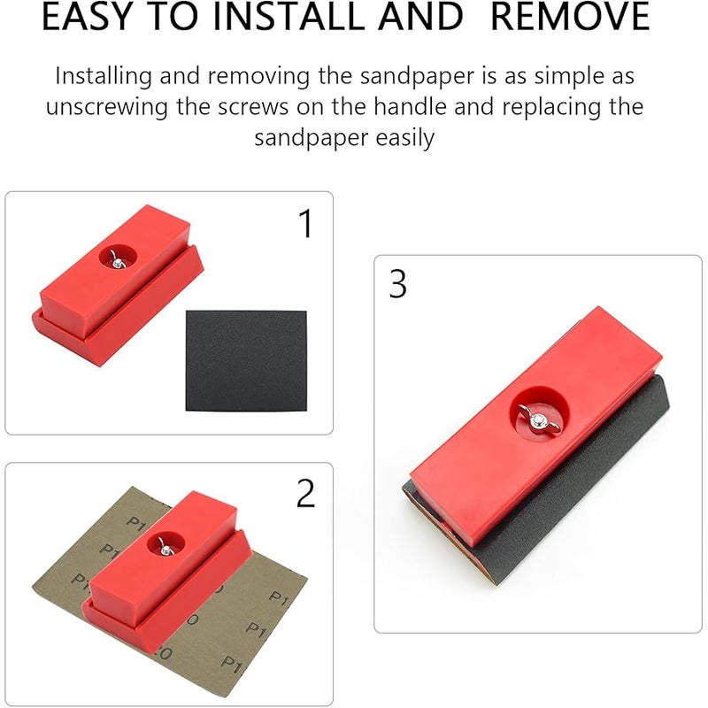 scottchen PRO Hand Sanding Blocks Auto Body, Sandpaper Woodworking Furniture Sander Hand Tool with 25pcs Sandpaper, Grit 120 to 3000 - Image 5