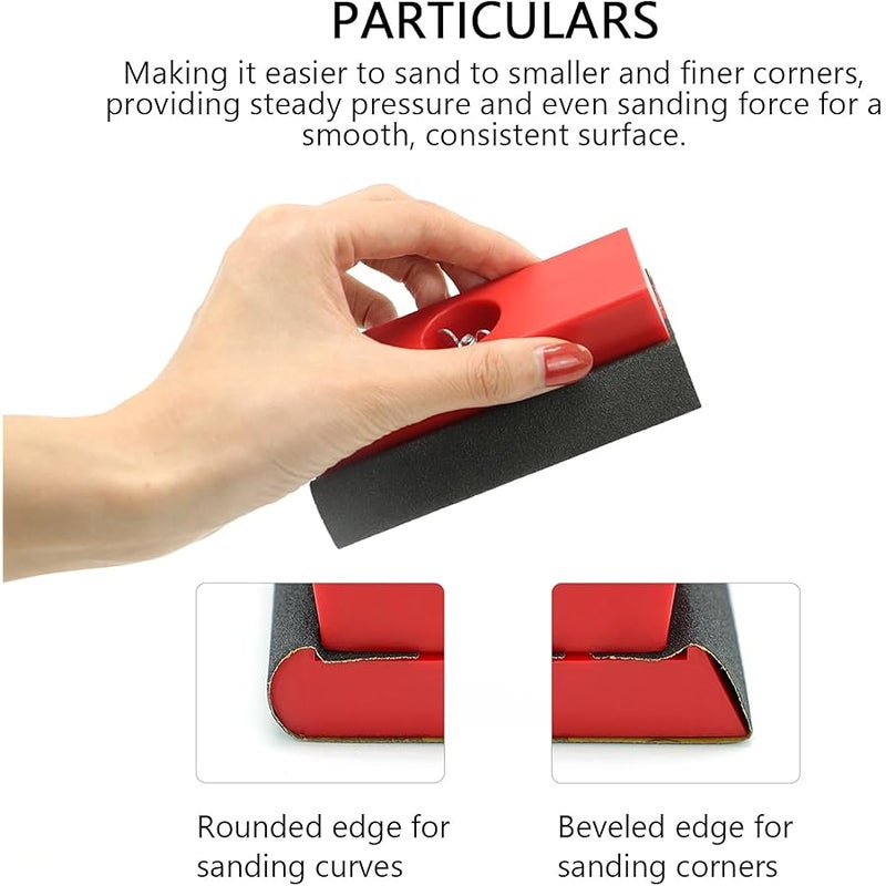 scottchen PRO Hand Sanding Blocks Auto Body, Sandpaper Woodworking Furniture Sander Hand Tool with 25pcs Sandpaper, Grit 120 to 3000 - Image 3