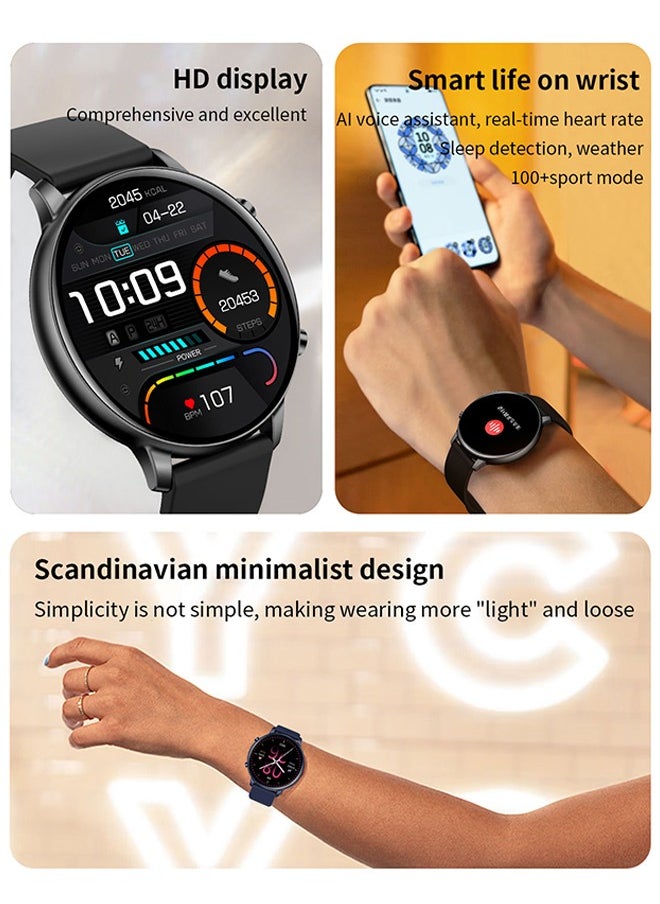 Arabest - Smart Watch,Waterproof Design,Bluetooth Call and Health Check,Compatible with iPhone and Android,Long Battery Life,English and Arabic Language Support(Black) - Image 1