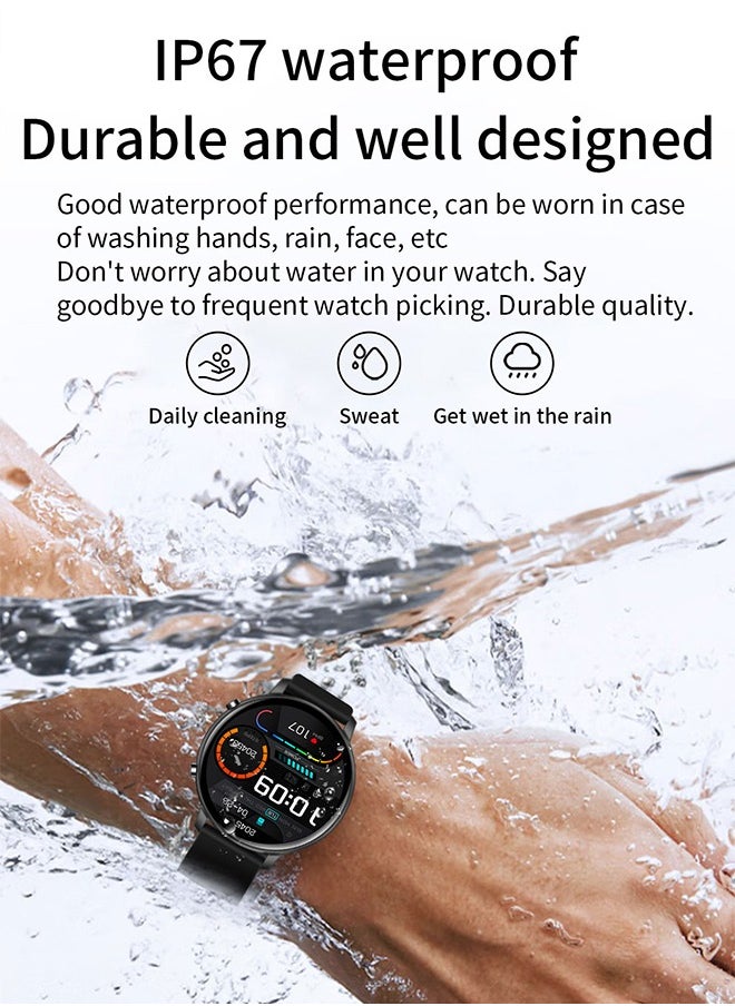 Arabest - Smart Watch,Waterproof Design,Bluetooth Call and Health Check,Compatible with iPhone and Android,Long Battery Life,English and Arabic Language Support(Black) - Image 1