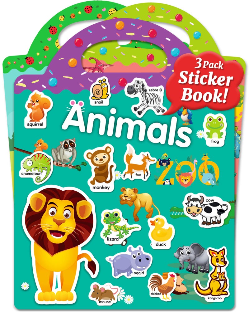 Benresive Reusable Sticker Book for Toddlers Stickers for Kids Travel Toys for Arts Crafts Activities Birthday Gift for Boys Girls Animals Dinosaurs Insects Themes - Image 3