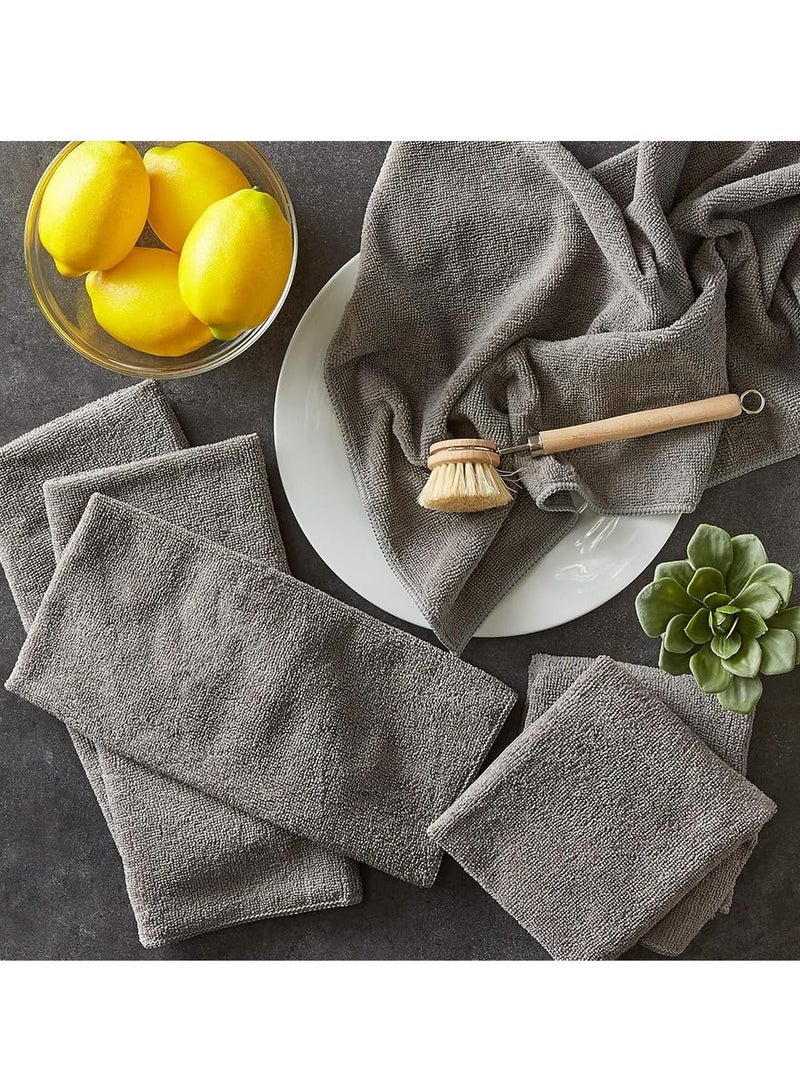 أوزيغالور 12 قميص تنظيف ميكروفايبر، مفرشات قابلة للاستخدام مجددًا والغسل في المطبخ لتنظيف الأطباق (رمادي) - Image 4