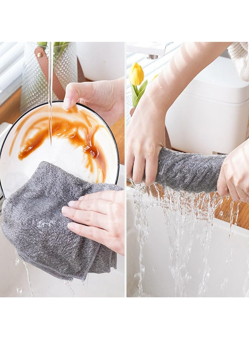 أوزيغالور 12 قميص تنظيف ميكروفايبر، مفرشات قابلة للاستخدام مجددًا والغسل في المطبخ لتنظيف الأطباق (رمادي) - Image 3