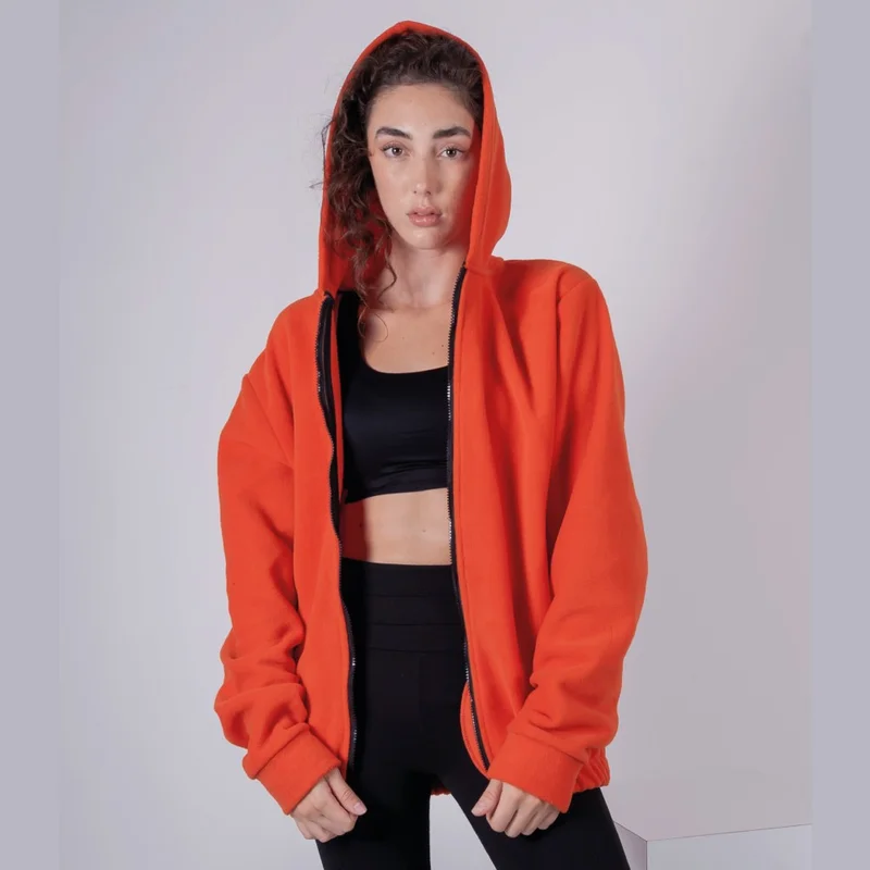 Vatkalimon Women's Men's Zippered Hooded Fleece Sweatshirt