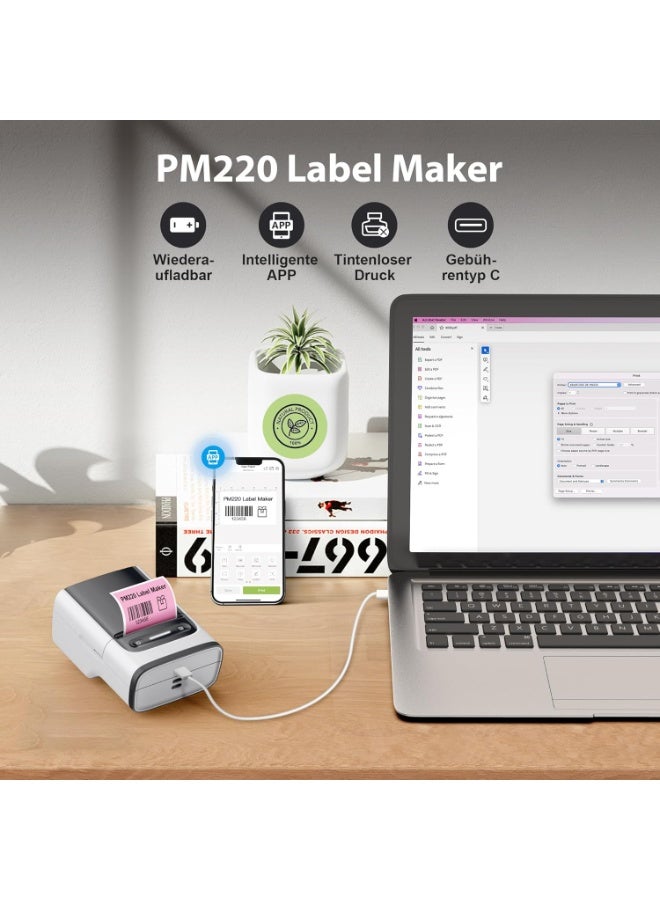Nelko Portable Bluetooth Label Printer Thermal Labeling Device for Retail Office & Organization  Wireless App Control with 90+ Fonts & 1000+ Icons Supports 23-54mm Wide Waterproof Labels - Image 3