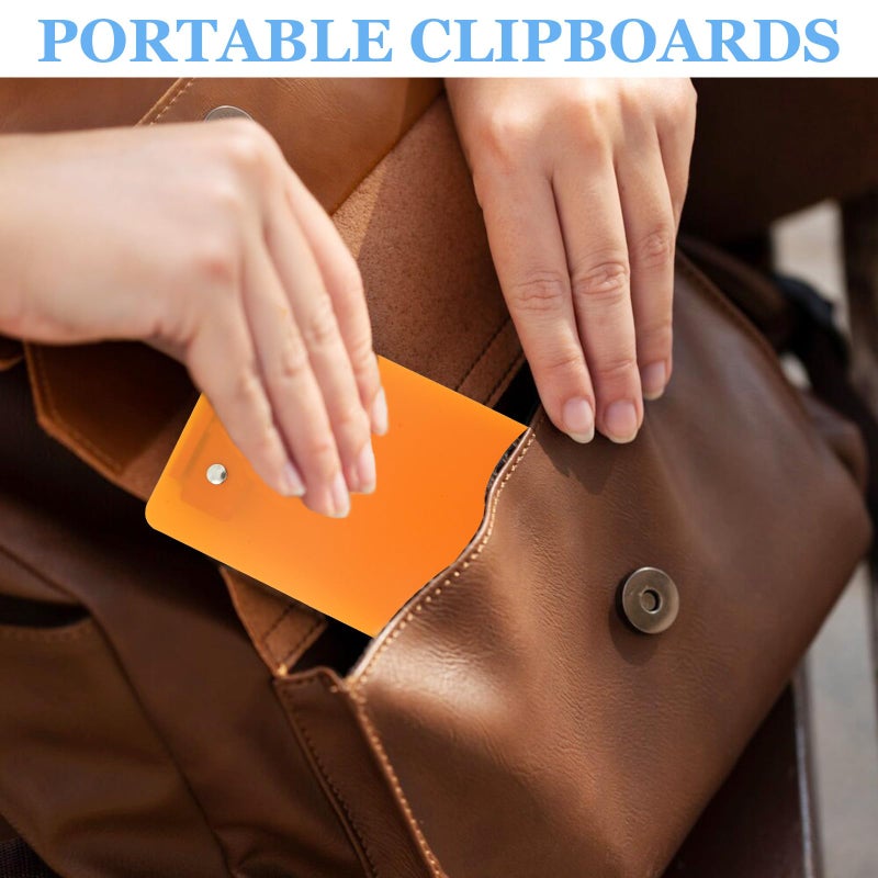 YONHTUTU 4x6in Mini Clipboards, 6 Pack Plastic Small Clipboards, Translucent A6 Size Mini Clipboard with Retaining Clips, Notepads Pocket Clipboard, Colorful Clip Boards for Classroom Restaurants Office Gifts - Image 4