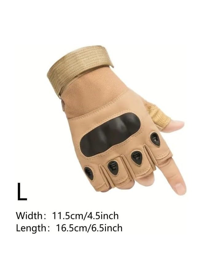 SportQ SPORTQ®️ Men's Motorcycle Gloves, Size L, Anti-Slip, Windproof Fingerless Gloves for Outdoor Use to Protect Fingers  - Image 2