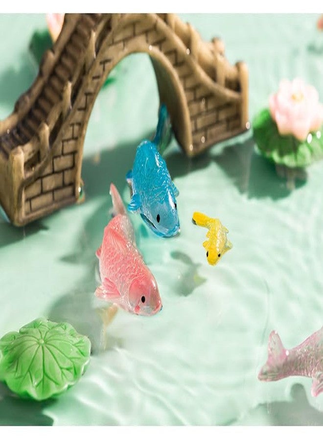WinldMonmo 7 Pcs Colorful Koi Resin Figurines for Fish Tank - Miniature Ornaments for Terrarium Bottle, Fairy Garden Scene, Birthday Cakes, DIY Aquascape Kit, Aquarium Moss Layout Desktop Landscape Accessories - Image 4