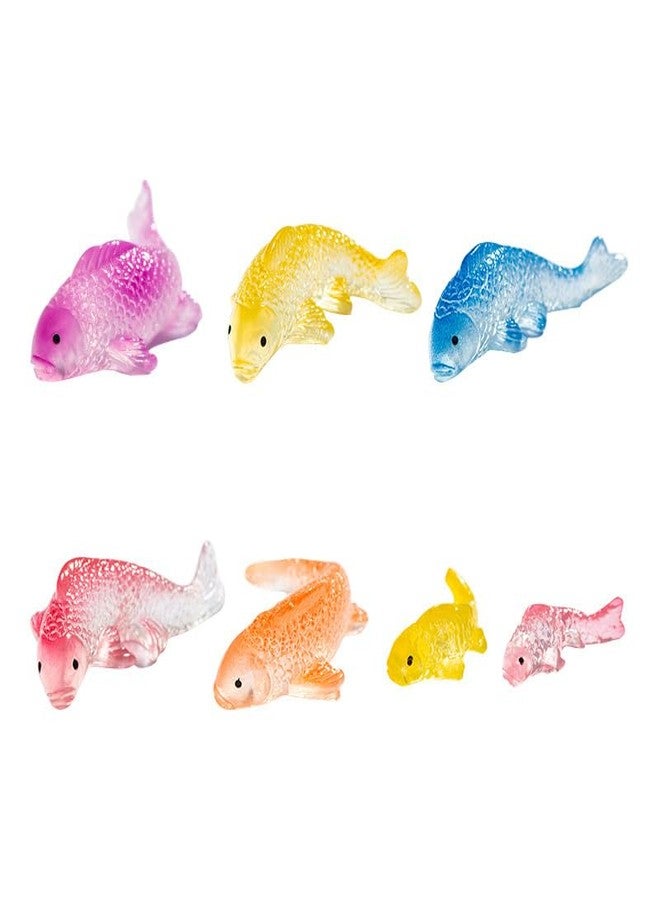 WinldMonmo 7 Pcs Colorful Koi Resin Figurines for Fish Tank - Miniature Ornaments for Terrarium Bottle, Fairy Garden Scene, Birthday Cakes, DIY Aquascape Kit, Aquarium Moss Layout Desktop Landscape Accessories - Image 1