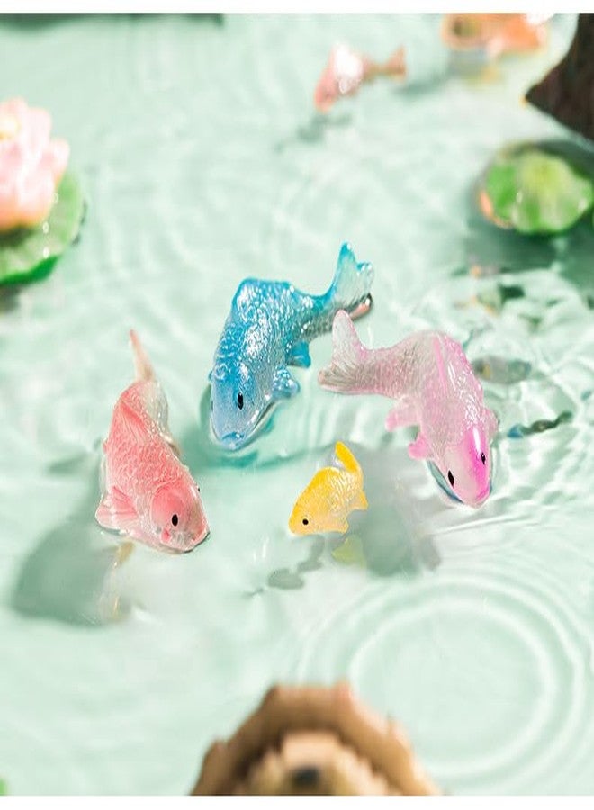 WinldMonmo 7 Pcs Colorful Koi Resin Figurines for Fish Tank - Miniature Ornaments for Terrarium Bottle, Fairy Garden Scene, Birthday Cakes, DIY Aquascape Kit, Aquarium Moss Layout Desktop Landscape Accessories - Image 3