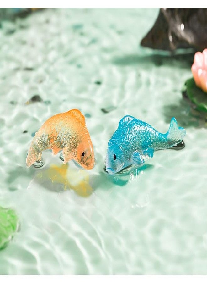 WinldMonmo 7 Pcs Colorful Koi Resin Figurines for Fish Tank - Miniature Ornaments for Terrarium Bottle, Fairy Garden Scene, Birthday Cakes, DIY Aquascape Kit, Aquarium Moss Layout Desktop Landscape Accessories - Image 5