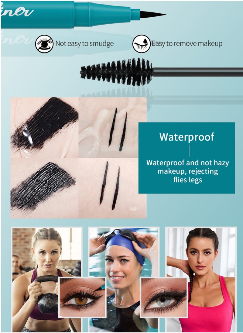 Mascara eyeliner all in one set long lasting waterproof eyeliner mascara duo creates voluminous lashes perfect eyeliner