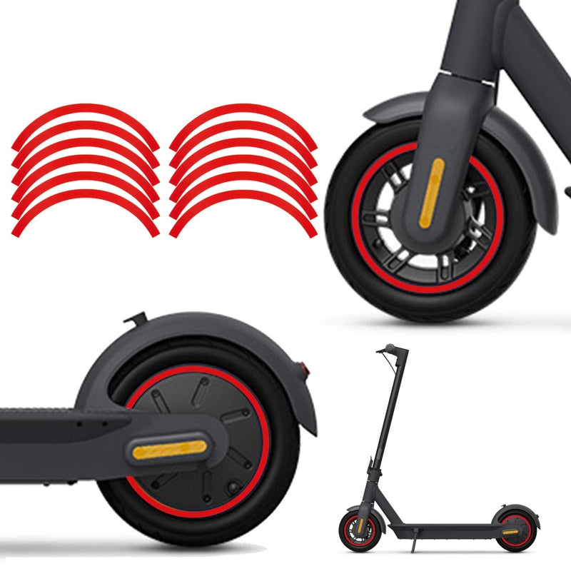 ملصق عاكس سكوتر TOMALL مقاوم للماء ملصقات عجلات عاكسة متوافقة مع سكوتر كهربائي Ninebot Max G30