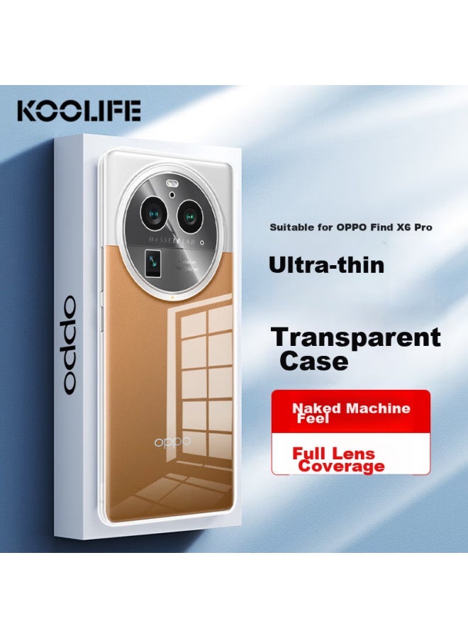 Koolife Phone Case For Oppo Find X6 Pro, Protective Cover For Find X6 Pro, Gaming Lens Full Protection, Simple Skin-friendly Transparent Soft Case, Fingerprint-resistant Outer Shell - Image 1