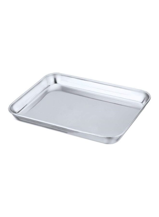 NIBEMINENT Rectangular Shape Stainless Steel Baking Pan Silver 20 x 26 2.5cm  - Image 1