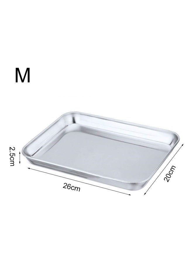 NIBEMINENT Rectangular Shape Stainless Steel Baking Pan Silver 20 x 26 2.5cm  - Image 2